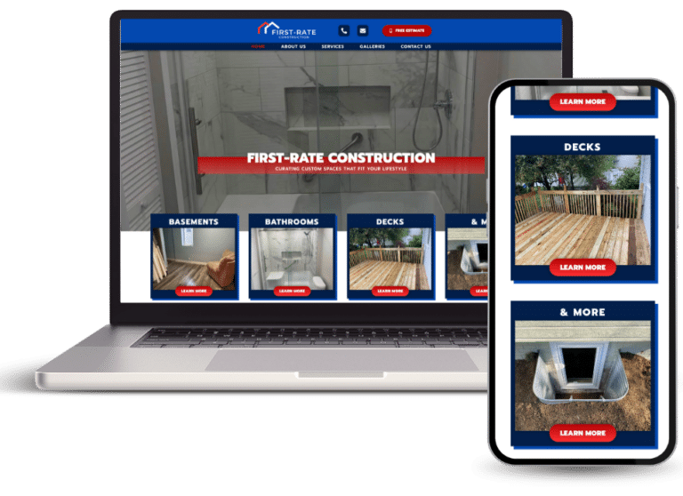 template website design shown on desktop and mobile